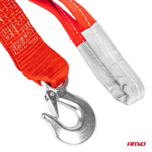 Tow rope, towing rope, tape, 7000 kg, 60 mm, 5 m, hook + eye, AMIO-03992
