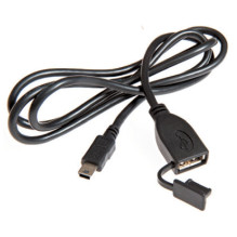 Gniazdo samochodowe USB A wtyk miniUSB 1m
