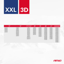 3D tekstilinės sniego grandinės, 2 vnt., XXL dydis, EN16662-1, Önorm V5121, AMIO-04511