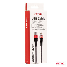 Kabel UC-19 USB-C + Lightning iphone 200 cm FullLINK AMIO-02931 Kabel UC-19 USB-C + Lightning iphone 200 cm FullLINK AMIO-02931