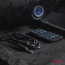 Automobilinis FM siųstuvas su nuotolinio valdymo pultu 2×USB-A 12V 24V AMIO-04657