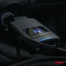 Automobilinis FM siųstuvas 1×USB-A 1×USB-C 12V 24V AMIO-04656
