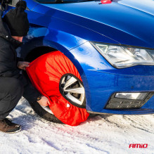 Łańcuchy śniegowe tekstylne rozmiar XS EN16662-1 Önorm V5121 2 szt. AMIO-04079