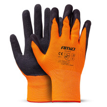 Polyester protective gloves coated with latex foam, size 8, 2132X, 4 pcs. AMIO-04639
