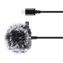 Jack Puluz tie microphone with clip PU425 1.5m USB-C