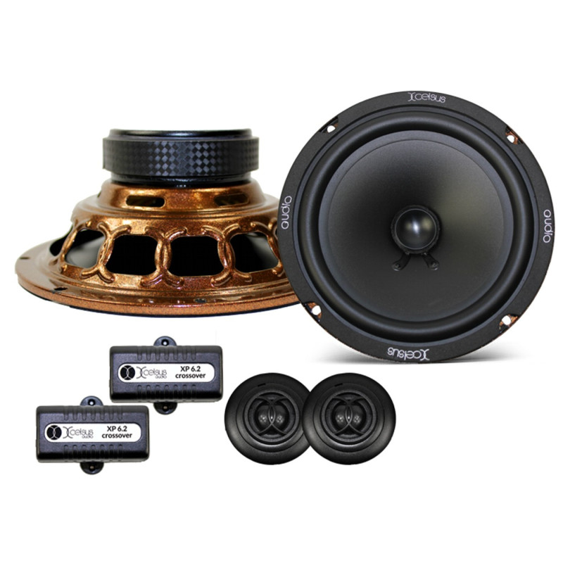 „Xcelsus Audio PRIMUM XP6.2“ – atskiri garsiakalbiai, vidutinių žemųjų dažnių skersmuo 165 mm, RMS galia 60 vatų