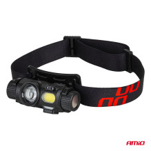 Rechargeable headlamp with motion sensor XPG+COB 1200mAh (BATT) AMIO-04662
