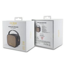 Guess Bluetooth speaker GUWSB2P4SMK Speaker mini black / black 4G Leather Script Logo with Strap