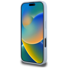 Guess Grained Big 4G Logo Small Classic Logo dėklas, skirtas iPhone 16 Pro Max - mėlynas