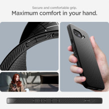 „Spigen“ skystas oro dėklas, skirtas „Google Pixel 9A“ – matinė juoda