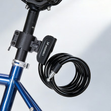 „Wozinsky WPB-01R“ nešiojama dviračio spyna su apsaugos nuo vagystės trosu ir 2 raktais elektriniams dviračiams ir motoc