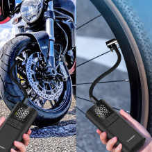 „Wozinsky WPEP-8000“ kompresorius, elektrinis siurblys, 8000 mAh išorinė baterija, žibintuvėlis - juodas