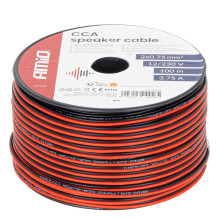 Two-core speaker cable CCA 2x0.75mm2 100m 3.75A AMIO-04457