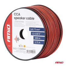 Two-core speaker cable CCA 2x0.75mm2 100m 3.75A AMIO-04457