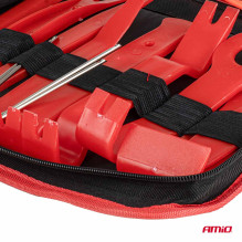 Radio, upholstery and clip removers, large set with bag, 40 pcs. AMIO-04747