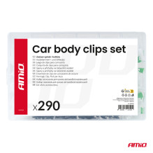 Vidutinio dydžio automobilių spaustukų ir kaiščių rinkinys, 290 vnt. AMIO-04742 Vidutinio dydžio automobilių spaustukų ir kaiščių rinkinys, 290 vnt. AMIO-04742
