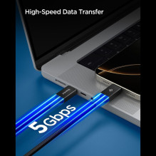 „Spigen Essential EB10015CC“ USB-C / USB-C 100W 150cm laidas – juodas