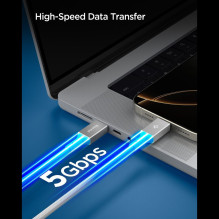 „Spigen Essential EB10015CC“ USB-C / USB-C 100W 150cm laidas – baltas