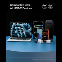 „Spigen Essential EB10015CC“ USB-C / USB-C 100W 150cm laidas – baltas