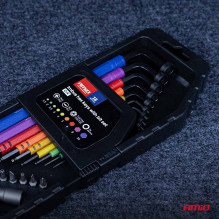 Šešiakampių Allen raktų su rutuliuku ir IMBUS antgalių rinkinys, 18 vnt. CRV AMIO-04787