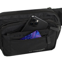 Wozinsky WSB-W1 unisex shoulder bag with adjustable strap, waterproof - black