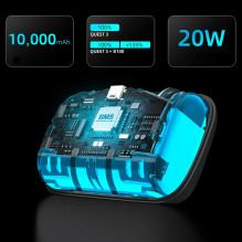 Išorinė „BoboVR B100“ baterija, skirta „Meta Quest S3 Pro“ ir „E3 Pro“ – balta