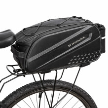 Wozinsky Bike Trunk Bag with Long Strap and Expandable Side Pockets - Black