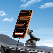 „Tech-Protect V9 MagSafe 25W Qi 2.2“ automobilinis įkroviklis – juodas