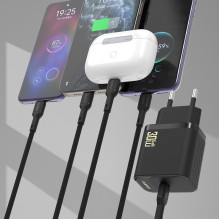 Dudao A27PCEU PD 30W GaN USB-C Wall Charger with USB-C Cable - Black