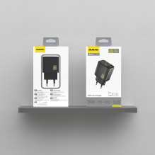 „Dudao A27TEU PD“ 30 W GaN USB-A USB-C sieninis įkroviklis – juodas