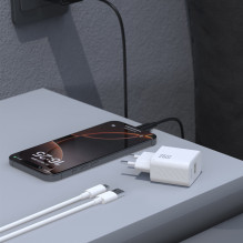 Dudao A27STEU 25W GaN USB-A Wall Charger with USB-A - USB-C Cable - Black