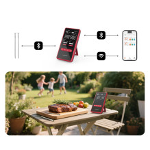 Meatmeet X Pro Kitchen Thermometer with Bluetooth / WiFi App for Grill, Oven, Smoker - Black