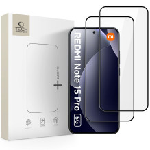 „Tech-Protect Glass Fit+“ grūdinto stiklo paketas, skirtas „Xiaomi Redmi Note 15 Pro 5G“ – juodas