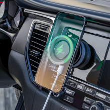 „Dudao F24MAX“ automobilio laikiklis su 15 W belaidžiu įkrovikliu, suderinamas su „MagSafe“, su automatiniu siurbtuku – 