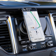 Dudao F24MAX Car Holder with 15W Wireless Charger, MagSafe Compatible, with Automatic Suction Cup - Black