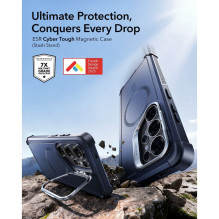 ESR Cyber Tough MagSafe dėklas su atramėle, skirtas Samsung Galaxy S26 Ultra - tamsiai mėlynas