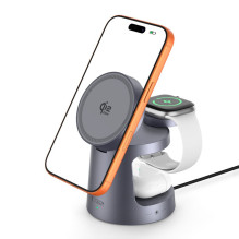 „Tech-Protect QI2.2-25W-A48“ 3in1 magnetinis belaidis įkroviklis – tamsiai mėlynas