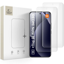 „Tech-Protect Glass UV+“ 2 grūdinto stiklo pakuotė, skirta „Xiaomi Redmi Note 15 Pro+ 5G“.