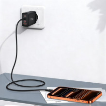 „Tech-Protect NC120W-GAN“ 4 prievadų 120 W sieninis įkroviklis – juodas