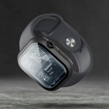 „AmazingThing Radix“ stiklinis ekrano apsauginis dėklas su dėklu, skirtas „Apple Watch Series 11“ (42 mm) – juodas