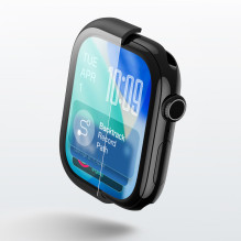 „AmazingThing Radix“ stiklinis ekrano apsauginis dėklas su dėklu, skirtas „Apple Watch Series 11“ (42 mm) – juodas