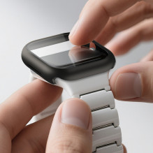 „AmazingThing Radix“ stiklinis ekrano apsauginis dėklas su dėklu, skirtas „Apple Watch Series 11“ (42 mm) – juodas