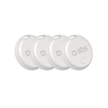 SBS Track My Circle locator compatible with Apple Find My set of 4 - white