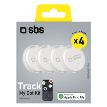 SBS „Track My Circle“ lokatorius, suderinamas su „Apple Find My“ rinkiniu – 4 vnt. – baltas