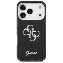 „Guess IML 4G Script Metal“ dėklas, skirtas „iPhone 17 Pro Max“ – juodas
