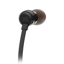 JBL Tune 110 į ausis įdedamos ausinės su 3,5 mm mini lizdu ir nuotolinio valdymo pulteliu – juodos