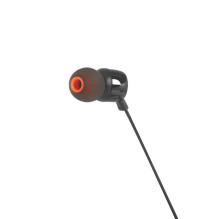JBL Tune 110 į ausis įdedamos ausinės su 3,5 mm mini lizdu ir nuotolinio valdymo pulteliu – juodos