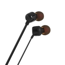JBL Tune 110 į ausis įdedamos ausinės su 3,5 mm mini lizdu ir nuotolinio valdymo pulteliu – juodos