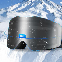 Qunature Black Frameless Ski Goggles - Black