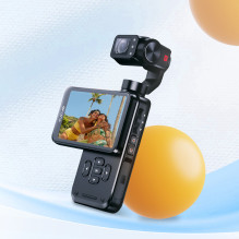 Ordro Pocket M5 3-Axis Gimbal Camera, 5K, for Vlogging and YouTube - Black